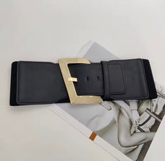 Cintura Larga Donna con Maxi Fibbia Oro �Waist Belt Statement Elegante