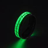 Night Glowing Mens Ring with Engraving