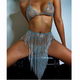 Full metal rhinestone fringe
