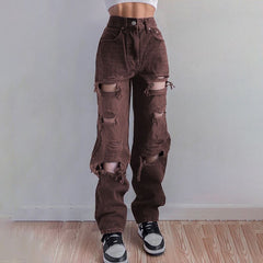 Women's pants with tears