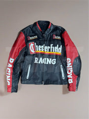 Giubbotto moto Chesterfield pelle vintage tg XL