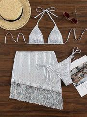 Swimsuit Three-Piece Fringed Bikini Set