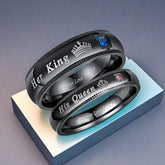 His Queen & Her King Promise Rings with Colored Accent Stones