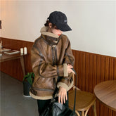 Motorcycle Leather Jacket Women's ecological sheepskin