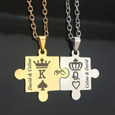 King Queen Crown Jigsaw Puzzle Couples Jewelry Set
