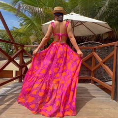 Women Swimwear Vintage Swimsuit Printed Split Slimming Push Up Bikini Micro Monokini Sexy Surf Beach Skirt Bathing Suit