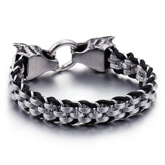 Punk Style Wolf Steel Bracelet for Men