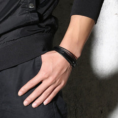 Engraved Promise Leather Bracelet for Him
