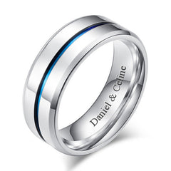Customized Mens Promise Ring 8mm Titanium