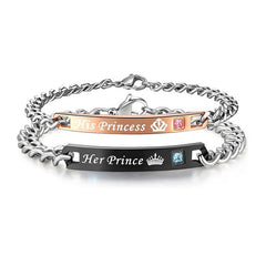 "His Princess & Her Prince" Couple Bracelet Set for 2