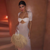Perspective Sexy Lace Halter Wrap Dress