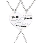 3 Best Friends Forever Puzzle Necklaces - Engraved Gift Set