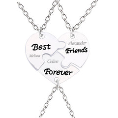 3 Best Friends Forever Puzzle Necklaces - Engraved Gift Set