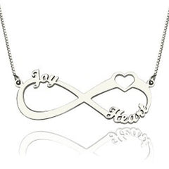 Infinity Heart Name Necklace K Gold Sterling Silver