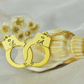 Initials Engraved Handcuffs Gold Plated Pendant Gift