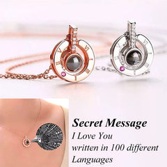 Light Projection 100 Languages Matching Necklaces Gift Set