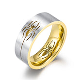 Engraved Spider Wedding Ring for Guys