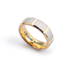 Modern Grooved Stainless Steel Ring for Men (6mm)