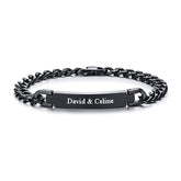 Custom Mens Bracelet Gift Stainless Steel Black