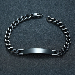 Custom Mens Bracelet Gift Stainless Steel Black