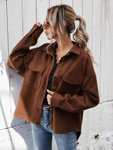 Lapel Single-breasted Thick Solid Color Shirt Woolen Cloth