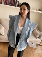 Waistcoat Pockets Streetwear Oversized Denim Jeans