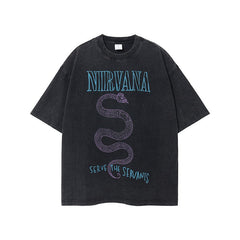 Oversized vintage print nirvana sweater