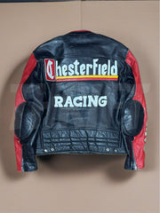 Giubbotto moto Chesterfield pelle vintage tg XL