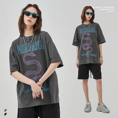 Oversized vintage print nirvana sweater