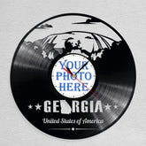 Personalized Georgia USA State Wall Clock �Custom LP Record Design, Silent Quartz Movement