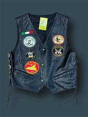 Vintage leather vest with patch size M