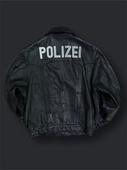 Vintage Polizei leather jacket size 52