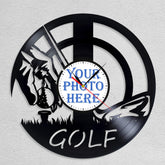 Personalized Golf Wall Clock �Custom LP Record Design, Silent Movement