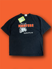 T-shirt Hooters vintage tg XL Nero