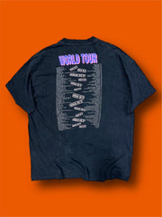 T-shirt Hooters World tour vintage tg XL Nero