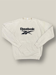 Felpa Reebok ricamo girocollo vintage tg M panna