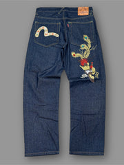 Pantalone Evisu Jeans ricamo vintage tg 48 ita