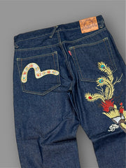 Pantalone Evisu Jeans ricamo vintage tg 48 ita