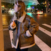 Vintage oversized women's sheepskin