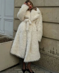 Pelliccia lunga ecologica donna