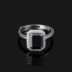3 Carat Black Moissanite Diamond Women Ring