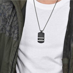 Custom Name Army Tag Mens Pendant Necklace