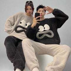 Matching Warm Nightwear Pajamas Set for Couples