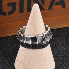 Custom Dragon Skin Style Mens Ring 10mm