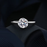 1 Carat Round Cut Moissanite Solitaire Diamond Ring