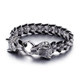 Punk Style Wolf Steel Bracelet for Men