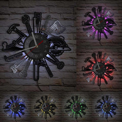 Vinyl Wall Deco Clock Gift for Mechanic