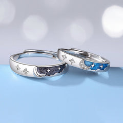 Matching Moon Wedding Bands for Him and Her