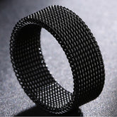 Mens Mesh Wedding Band Stainless Steel 8mm