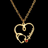 Personal Birthstone Doctor Name Necklace